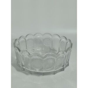 Vintage Avon Clear Glass Scalloped Bowl With Embossed Design